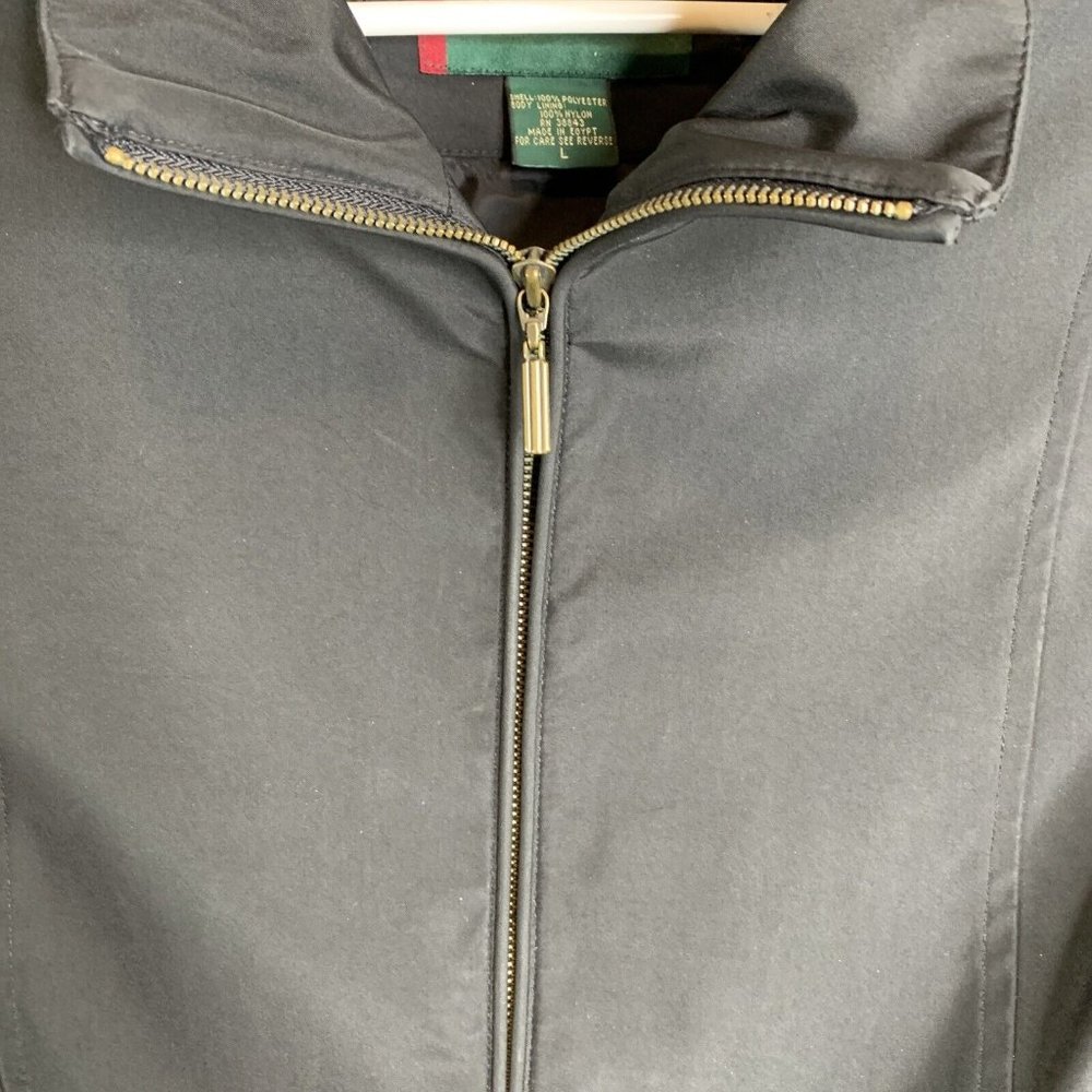 Preston & York Sport Womans Coat Tie Belt Zip Close Nylon Liner Black Size Large - Picture 3 of 8